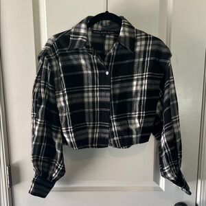 HYFVE Black and White Plaid Button Down Shirt